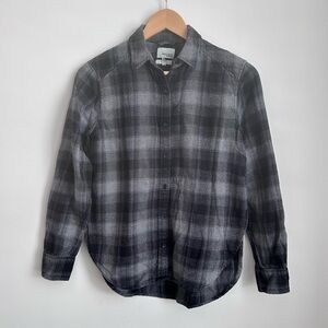 WILFRED FREE Plaid Boyfriend Button Down Flannel Shirt